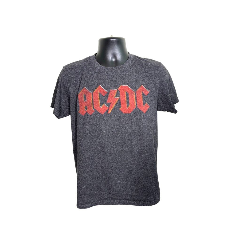 AC/DC Classic Logo Gray Graphic Band T-Shirt Medium